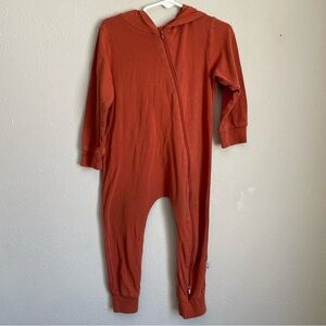 Kyte BABY Rust Bamboo Jersey Hooded Romper Kids One Piece Footie